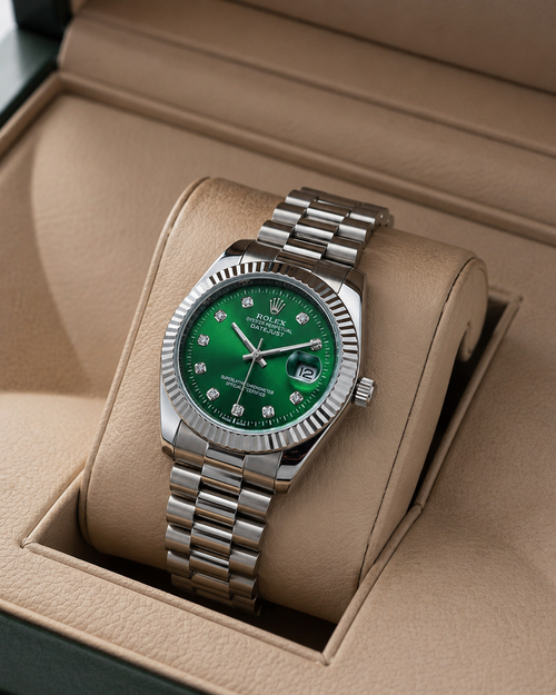Green Dial Diamond Date Watch.